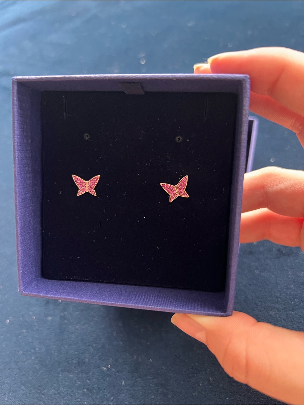 Pink Butterfly Stud Earrings